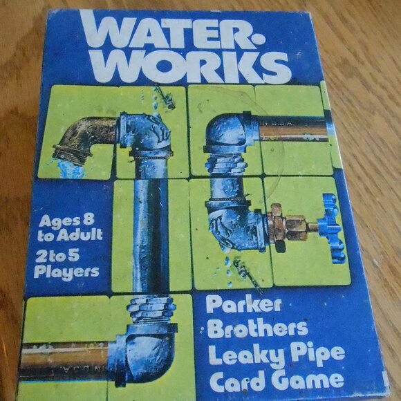 Water Works 1976 Vintage Card Game W/ Instructions Ages 8-Adult, Parker Brothers - Picture 1 of 4